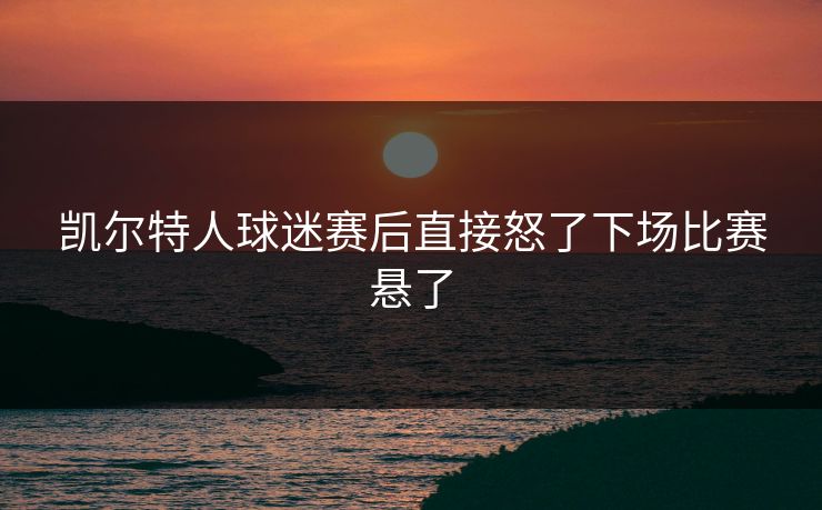 凯尔特人球迷赛后直接怒了下场比赛悬了